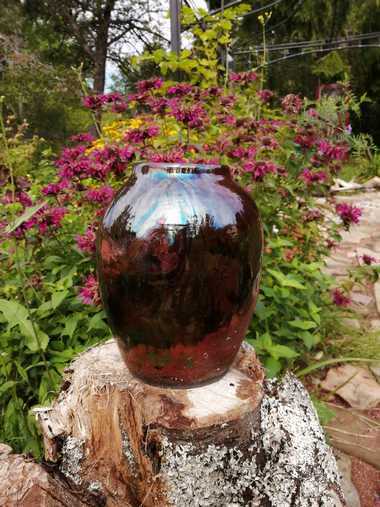 Raku Pottery Vase - 'The Flight of Icarus'