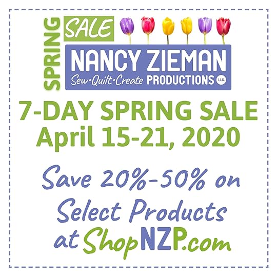 Spring Sale at ShopNZP Save 20 to 50 Percent Off Select Sewing Tools and Sewing Fabrics now through April 21, 2020