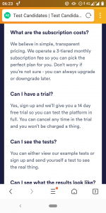 Review of TEST CANDIDATES | Psychometric test provider