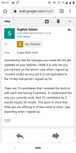 Review of TEST CANDIDATES | Psychometric test provider