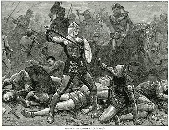 Lithograph depicting a scene from Henry V.