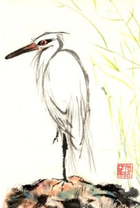 Japanese Heron Painting
