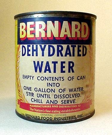 Dehydrated Water Food Product - empty contents of can into one gallon of water. Stir until dissolved. Chill and serve.
