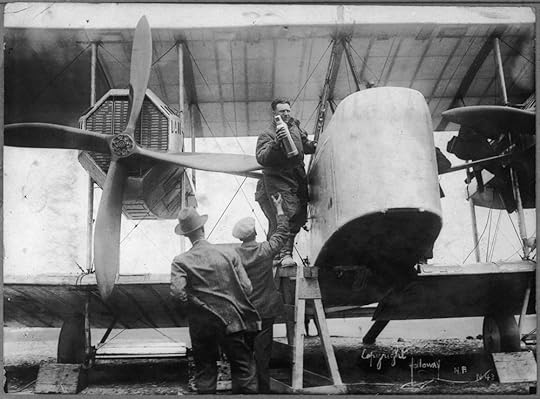 Alcock adding provisions to plane