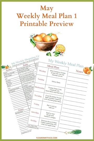 May Weekly Meal Plan Week 1 Printables
