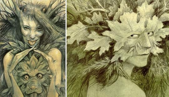 Green Women drawings by Brian Froud
