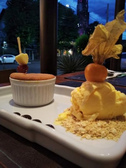 Guava lava cake + ice cream in Canela, Brazil