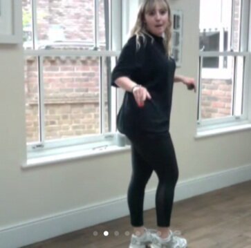 Demonstrating a dance move