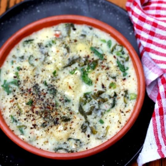 Spinach, Cauliflower and Feta Polenta