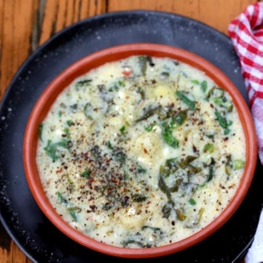Spinach, Cauliflower and Feta Polenta