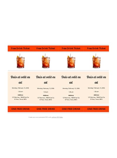 drink ticket template pdf templates jotform