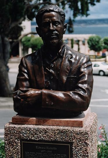 A statue of Edward “Doc” Ricketts stands at the site where he was killed by a train.