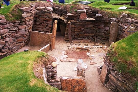 Ancient Dwelling in Skara Brae - Scotland - Orkney Main Isle 
