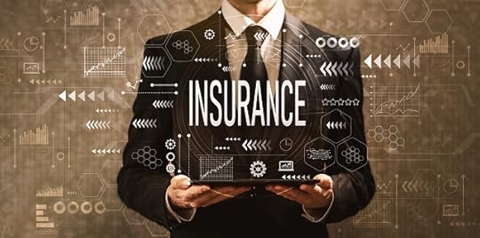 Insurance with businessman holding a tablet computer