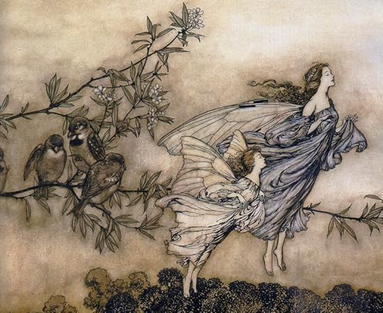 The Fairies' Tiff with the Birds by Arthur Rackham