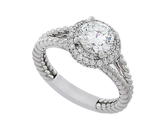 Kessler Engagement Rings 14 Karat White Gold Engagement Ring With One 102 Carat Round