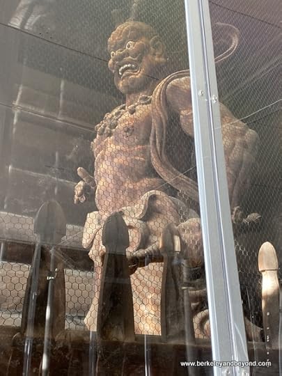 Nio guardian figure at Niomon Gate at Zenkoji Temple in Nagano City, Japan