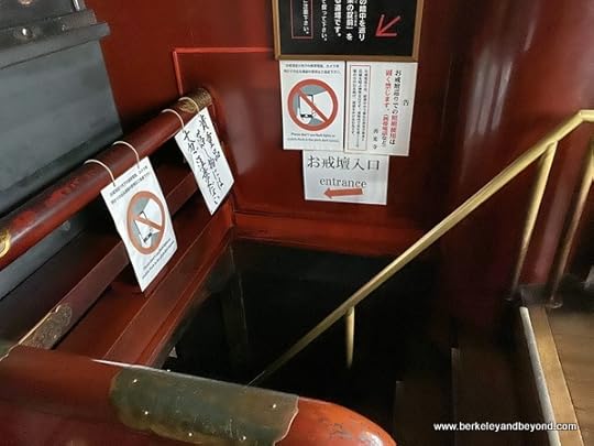 entrance to subterranean passage at Zenkoji Temple in Nagano City, Japan