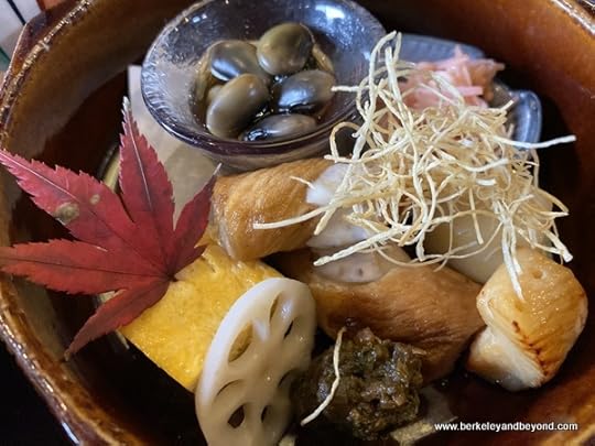 artistic appetizer plate at Yamabuki restaurant near Zenkoji Temple in Nagano City, Japan