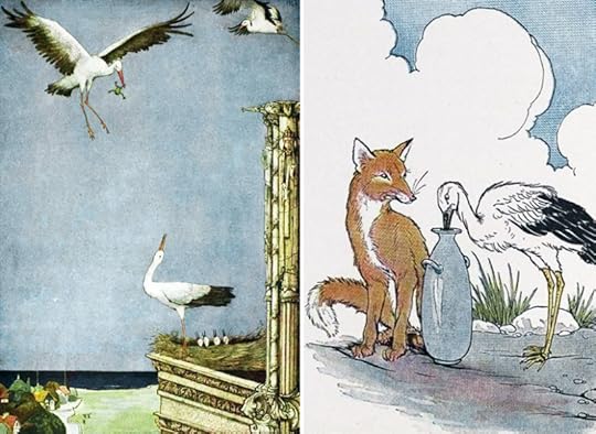 The Storks by Harry Clarke and Aesop's The Fox & the Stork illustrated by Milo Winter