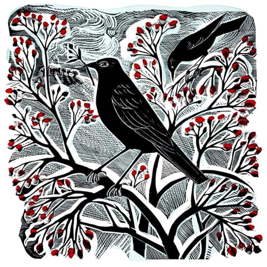 Blackbirds & Berries by Angela Harding