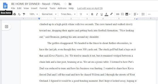 Google Docs draft of Be Home By Dinner