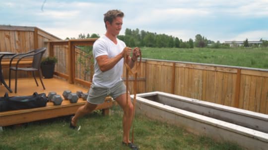resistance band split squats