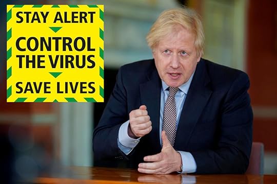 Poundland Bill Clinton wearing his dad's clothes | Boris Johnson's address to the United Kingdom accompanied by an image reading STAY ALERT | CONTROL THE VIRUS | SAVE LIVES