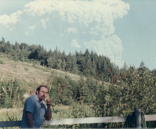 Kyle eats a hotdog during an eruption later in the summer.
