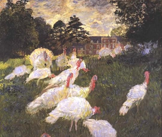 Фрагмент работы Клода Моне "The Turkeys", которую он написал в 1876 году в имении семьи Ошеде.