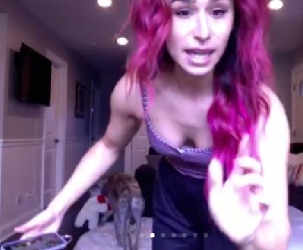 Sam Pauly AND HER SWEET DOG RIGHT THERE IN THE BACKGROUND