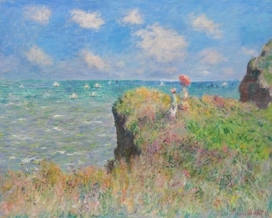 Claude Monet, "Cliff Walk at Pourville", 1882 Две молодые женщины на скале - это, вероятно, Марта и Бланш, старшие дочери Алисы Хошеде.
