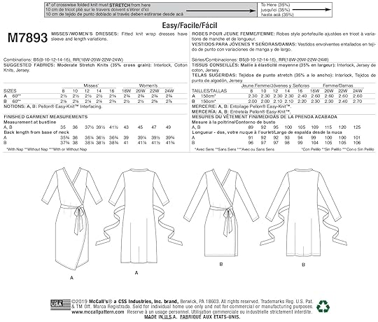 M7893 McCall's Misses' Dresses Pattern available at ShopNZP.com