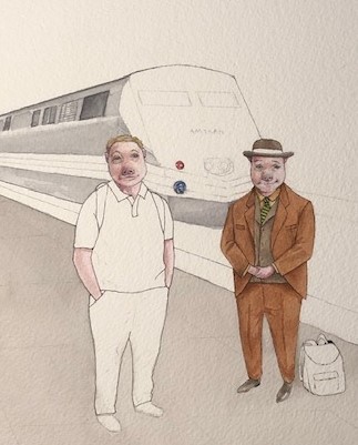 Porkington and friend, ready to embark.