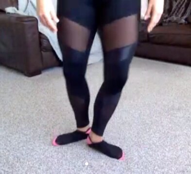 Natalie “Nat” Pilkington demonstrating the foot move at the beginning of the “Don’t Lose Your Head” chorus.