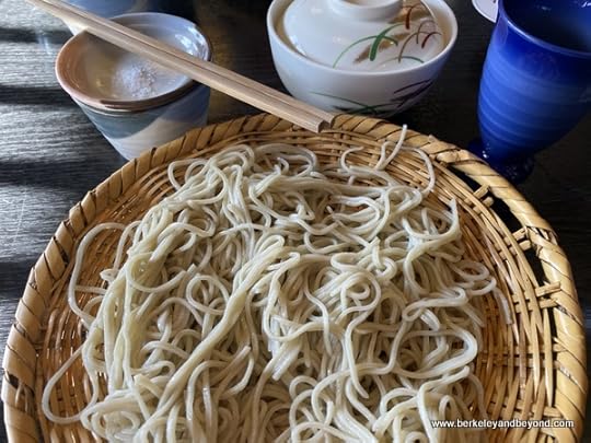 soba noodles plate at Soba restaurant Kowana in Iiyama city, Japan