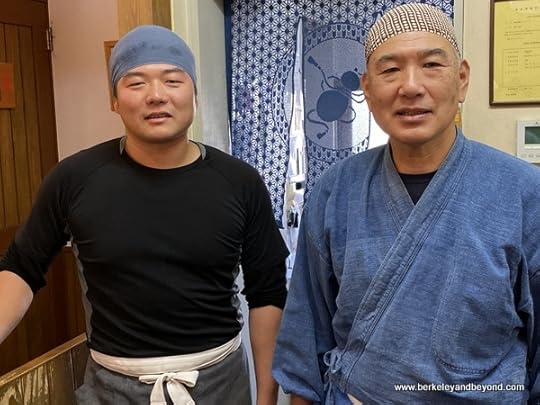 father and son chef team at Soba restaurant Kowana in Iiyama city, Japan