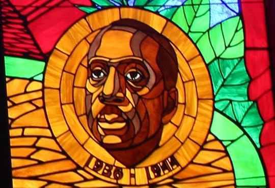 This panel featuring Howard Thurman is from the Andrew Rankin Memorial Chapel at Howard University