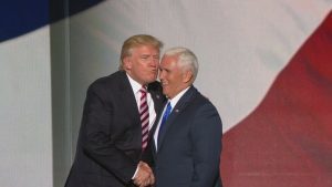 Pence and Trump air kiss