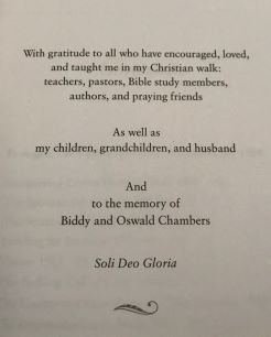 Michelle Ule's dedication of Mrs. Oswald Chambers ending with 