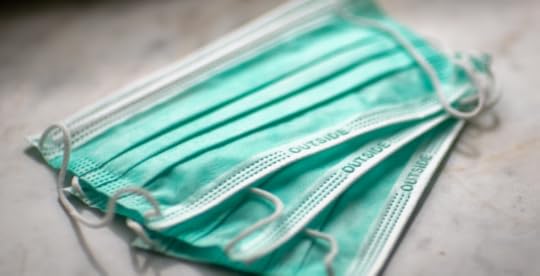 Stack of disposable face masks