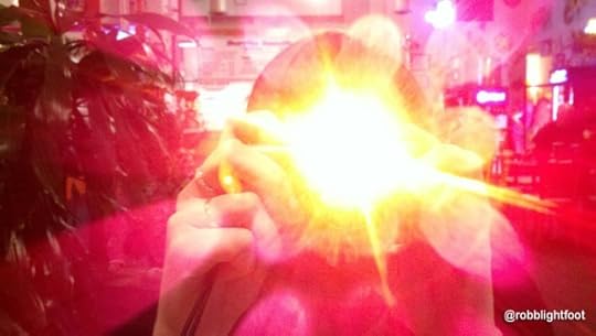 Image of a flash from camera of Rebecca Lightfoot