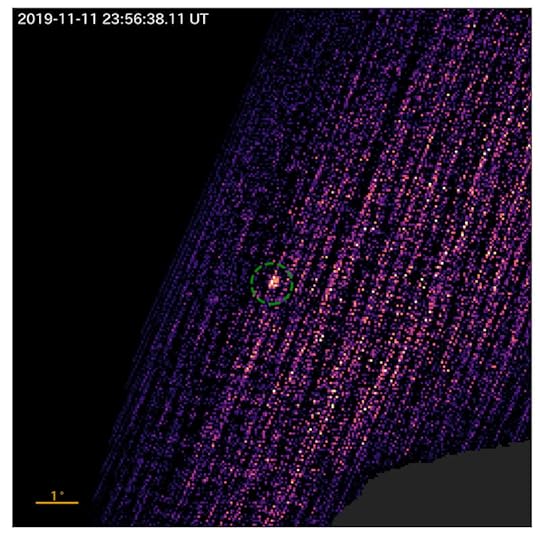 Imagen del nuevo agujero negro observado por OSIRIS-Rex. Credits: NASA/Goddard/University of Arizona/MIT/Harvard