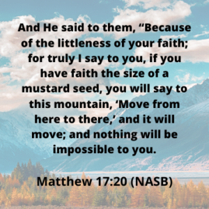 Tell our problems about God – Matthew 17:20