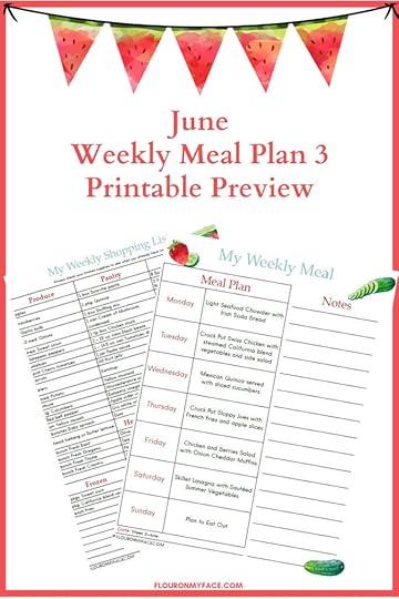 June Meal Plan Week 3 Printables Preview