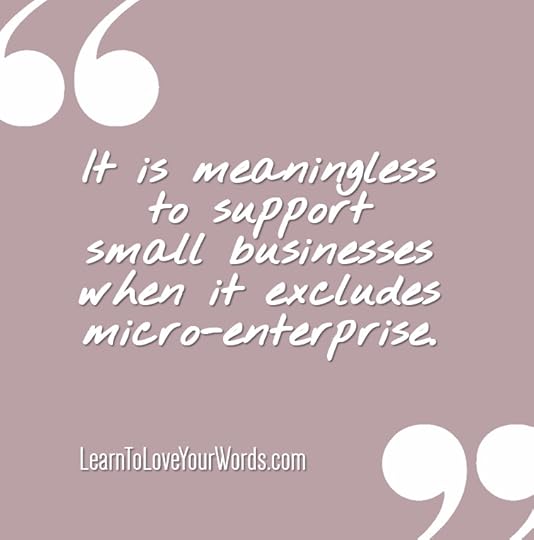 Small business support is meaningless when it excludes micro-enterprise