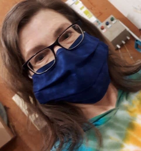 Zoe Kessler wearing a mask during the COVID-19 pandemic.