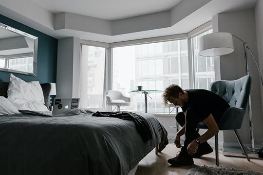 Man doing a morning routine