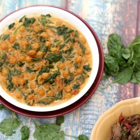 Easy Channa Saag/Palak -Creamy Spinach and Chickpeas