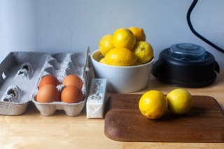 eggs, butter, lemon